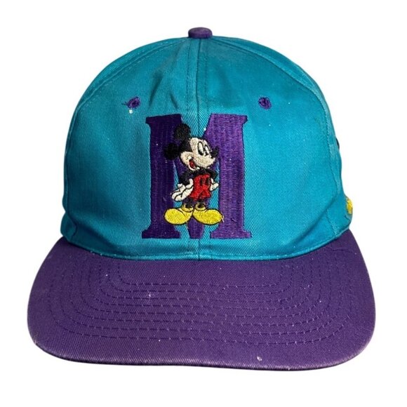 Mickey Mouse Hat Teal & Purple Baseball Cap Embroidered Disney Unlimited - Picture 1 of 11